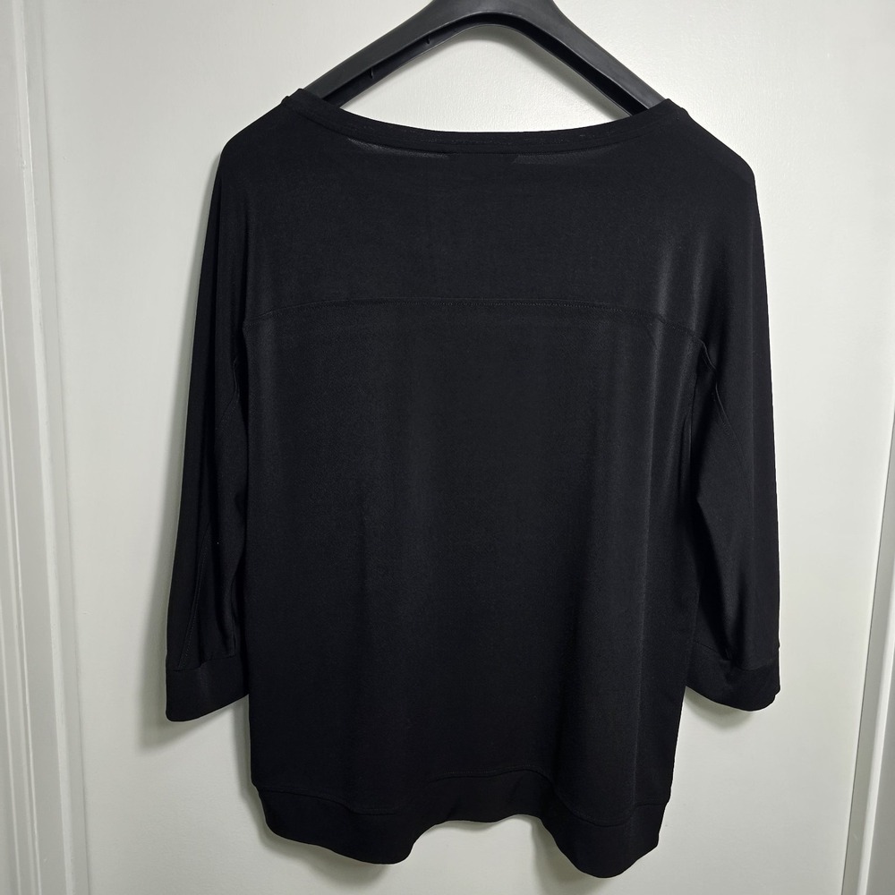Banana Republic Women's Long Sleeve Top Size L Black Stretch Knit